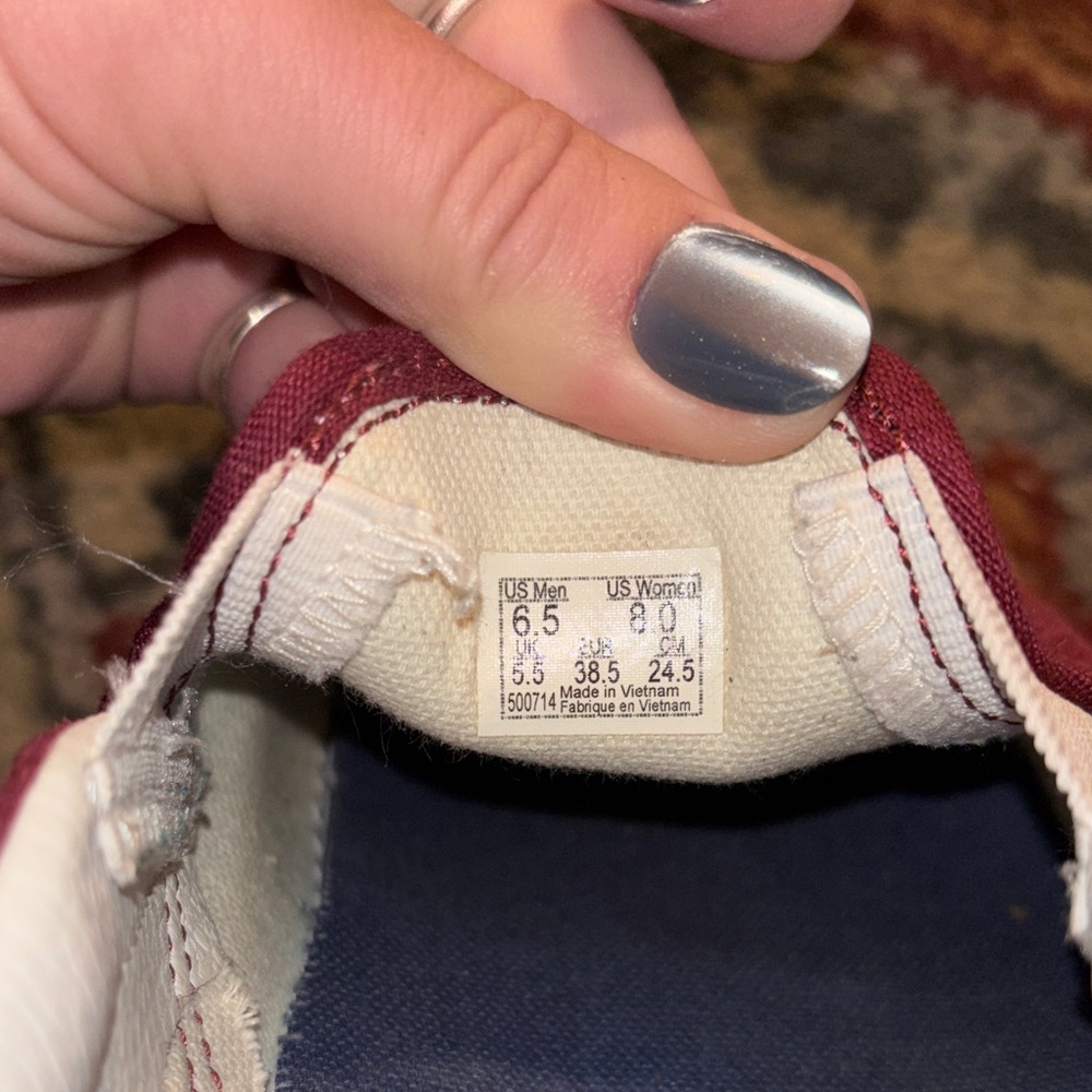 Vans women’s Burgundy Slip-On Sneakers - Picture 5 of 5